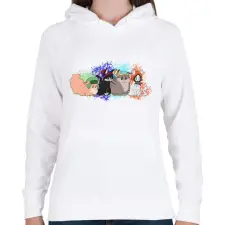 PRINTFASHION South park cicák - Női kapucnis pulóver - Fehér női pulóver, kardigán