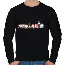 PRINTFASHION south park - mosómedve és barátai - Férfi pulóver - Fekete