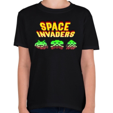 PRINTFASHION Space Invaders - Gyerek póló - Fekete gyerek póló