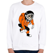 PRINTFASHION Space Skate Monkey - Gyerek pulóver - Fehér gyerek pulóver, kardigán