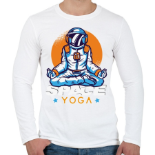 PRINTFASHION Space Yoga - Férfi hosszú ujjú póló - Fehér férfi póló