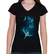 PRINTFASHION spacemascream-01.png - Női V-nyakú póló - Fekete