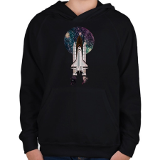 PRINTFASHION SPACESHIP - Gyerek kapucnis pulóver - Fekete gyerek pulóver, kardigán