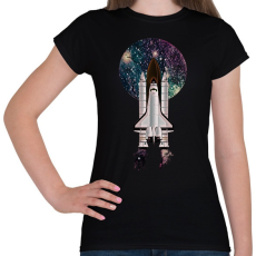 PRINTFASHION SPACESHIP - Női póló - Fekete