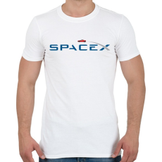 PRINTFASHION SpaceX - Tesla Roadster - Férfi póló - Fehér