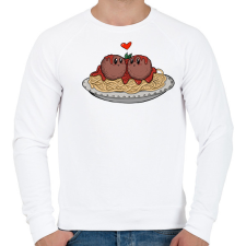 PRINTFASHION Spagetti szerelem - Férfi pulóver - Fehér férfi pulóver, kardigán