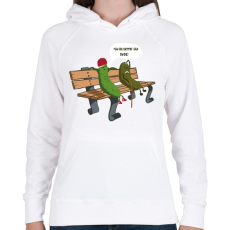 PRINTFASHION Spanok - Női kapucnis pulóver - Fehér