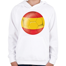 PRINTFASHION Spanyol labda - Gyerek kapucnis pulóver - Fehér