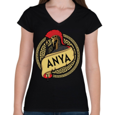 PRINTFASHION Spártai Anya - Női V-nyakú póló - Fekete női póló