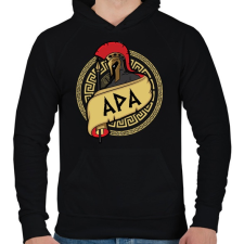 PRINTFASHION Spártai Apa - Férfi kapucnis pulóver - Fekete férfi pulóver, kardigán