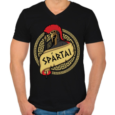 PRINTFASHION Spártai - Férfi V-nyakú póló - Fekete női póló