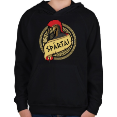 PRINTFASHION Spártai - Gyerek kapucnis pulóver - Fekete
