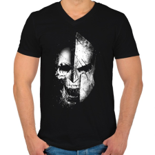 PRINTFASHION Spártai harcos - Férfi V-nyakú póló - Fekete férfi póló