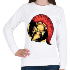 PRINTFASHION Spártai sisak - Női pulóver - Fehér női pulóver, kardigán