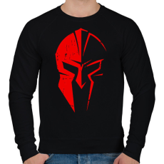 PRINTFASHION Spártai sisak (red) - Férfi pulóver - Fekete