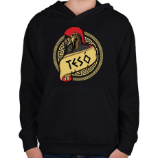 PRINTFASHION Spártai tesó - Gyerek kapucnis pulóver - Fekete