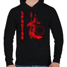 PRINTFASHION spartan - Férfi kapucnis pulóver - Fekete férfi pulóver, kardigán