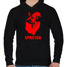 PRINTFASHION spartan - Férfi kapucnis pulóver - Fekete férfi pulóver, kardigán