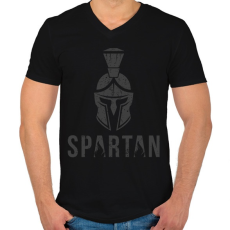 PRINTFASHION Spartan - Férfi V-nyakú póló - Fekete