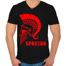 PRINTFASHION spartan - Férfi V-nyakú póló - Fekete férfi póló