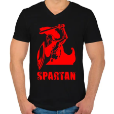 PRINTFASHION spartan - Férfi V-nyakú póló - Fekete férfi póló