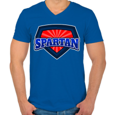 PRINTFASHION SPARTAN - Férfi V-nyakú póló - Királykék