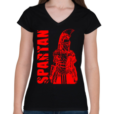 PRINTFASHION spartan - Női V-nyakú póló - Fekete női póló