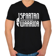 PRINTFASHION Spartan Warrior - Férfi V-nyakú póló - Fekete női póló