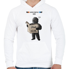 PRINTFASHION Spawn Killing - Férfi kapucnis pulóver - Fehér