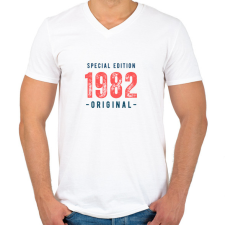 PRINTFASHION Special edition 1982 original - Férfi V-nyakú póló - Fehér férfi póló