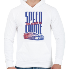 PRINTFASHION speed is not a crime - Férfi kapucnis pulóver - Fehér férfi pulóver, kardigán