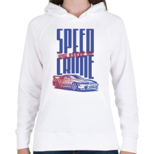 PRINTFASHION speed is not a crime - Női kapucnis pulóver - Fehér női pulóver, kardigán