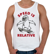 PRINTFASHION Speed is relative - Férfi atléta - Fehér