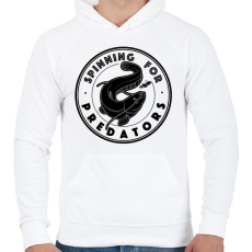 PRINTFASHION SpinningForPredators - Férfi kapucnis pulóver - Fehér