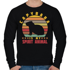 PRINTFASHION Spirit animal - Capybara - Férfi pulóver - Fekete férfi pulóver, kardigán