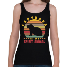 PRINTFASHION Spirit animal - Capybara - Női atléta - Fekete női trikó