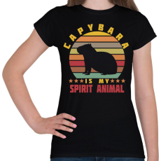 PRINTFASHION Spirit animal - Capybara - Női póló - Fekete