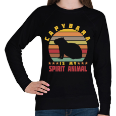 PRINTFASHION Spirit animal - Capybara - Női pulóver - Fekete