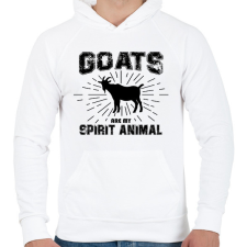 PRINTFASHION Spirit animal - Goat - Férfi kapucnis pulóver - Fehér férfi pulóver, kardigán