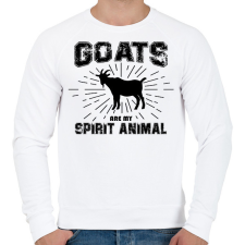 PRINTFASHION Spirit animal - Goat - Férfi pulóver - Fehér férfi pulóver, kardigán