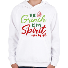 PRINTFASHION Spirit animal - Grinch - Gyerek kapucnis pulóver - Fehér