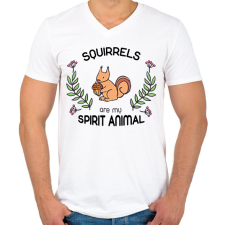 PRINTFASHION Spirit animal - mókus - Férfi V-nyakú póló - Fehér férfi póló