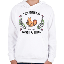 PRINTFASHION Spirit animal - mókus - Gyerek kapucnis pulóver - Fehér gyerek pulóver, kardigán