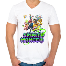 PRINTFASHION Spirit Mancer - Férfi V-nyakú póló - Fehér férfi póló