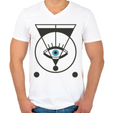 PRINTFASHION Spiritual eye - mindent látó szem - Férfi V-nyakú póló - Fehér férfi póló