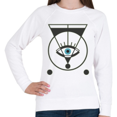 PRINTFASHION Spiritual eye - mindent látó szem - Női pulóver - Fehér