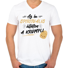 PRINTFASHION Spirituális állat - Férfi V-nyakú póló - Fehér
