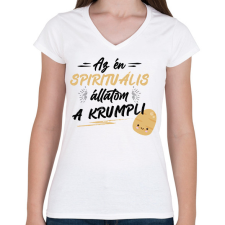 PRINTFASHION Spirituális állat - Női V-nyakú póló - Fehér női póló