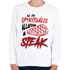 PRINTFASHION Spirituális állat - Steak - Gyerek pulóver - Fehér gyerek pulóver, kardigán