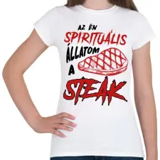 PRINTFASHION Spirituális állat - Steak - Női póló - Fehér női póló